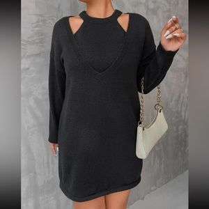 Black 2 piece sweater dress from SHEIN.
